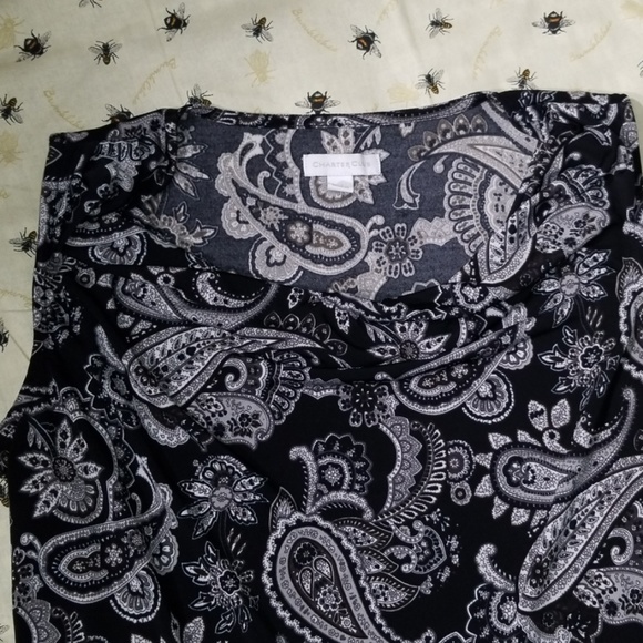 Charter Club M sleeveless paisley relaxed neck top - Picture 5 of 6